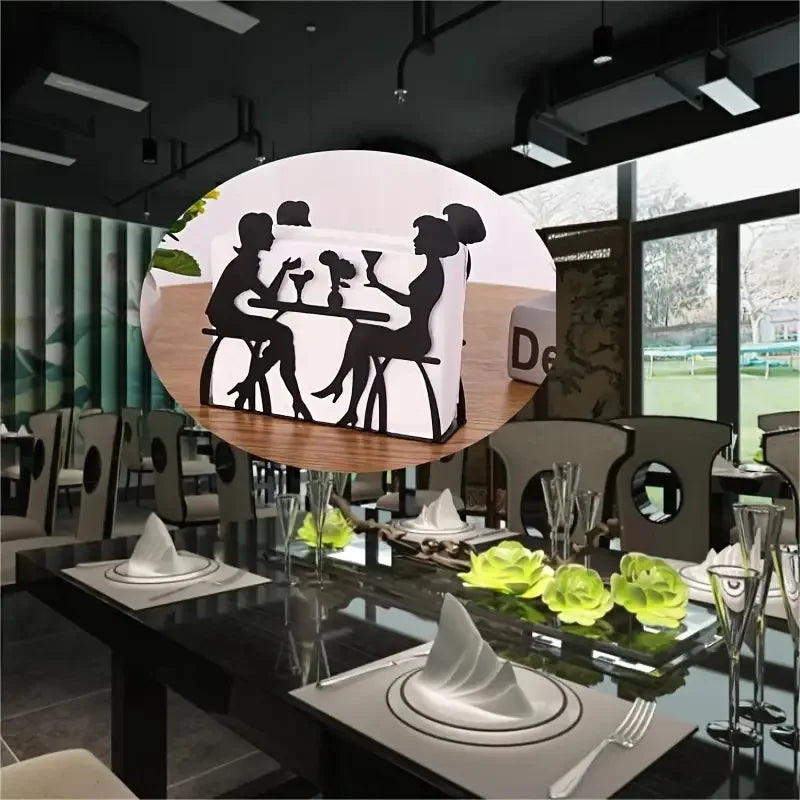 Black Paper Towel Holder Cake Tissue Storage Rack Toilet Napkin for Table Modern Home Decor