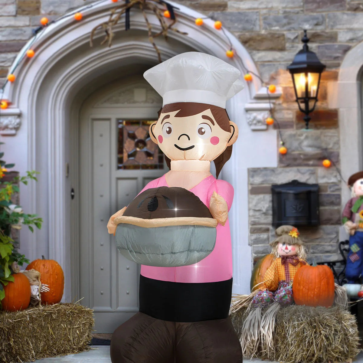 Thanksgiving Inflatable Turkey Decoration with LED Lights Suitable for Fall Harvest Party, Indoor and Outdoor Shopping Mall Yard