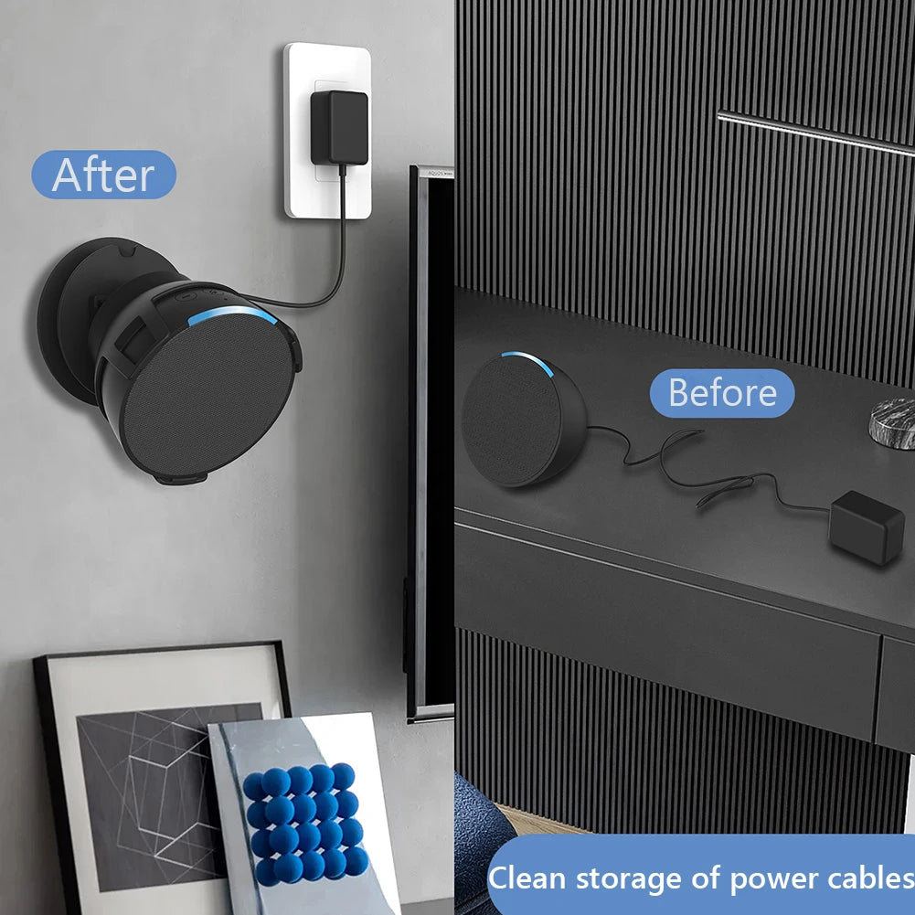 Echo Pop Wall Mount Holder For Amazon Alexa Echo Pop Smart Speaker Outlet Holder Space Saving Bracket With Cord Management Stand