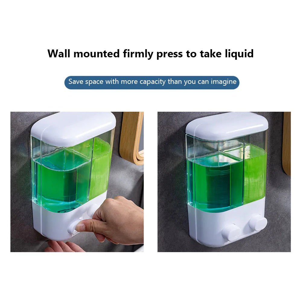 500/1000ML Wall Mount Hand Soap Shampoo Dispenser Non-Perforating Soap Dispenser Containers for Home Hotel Bathroom Washroom