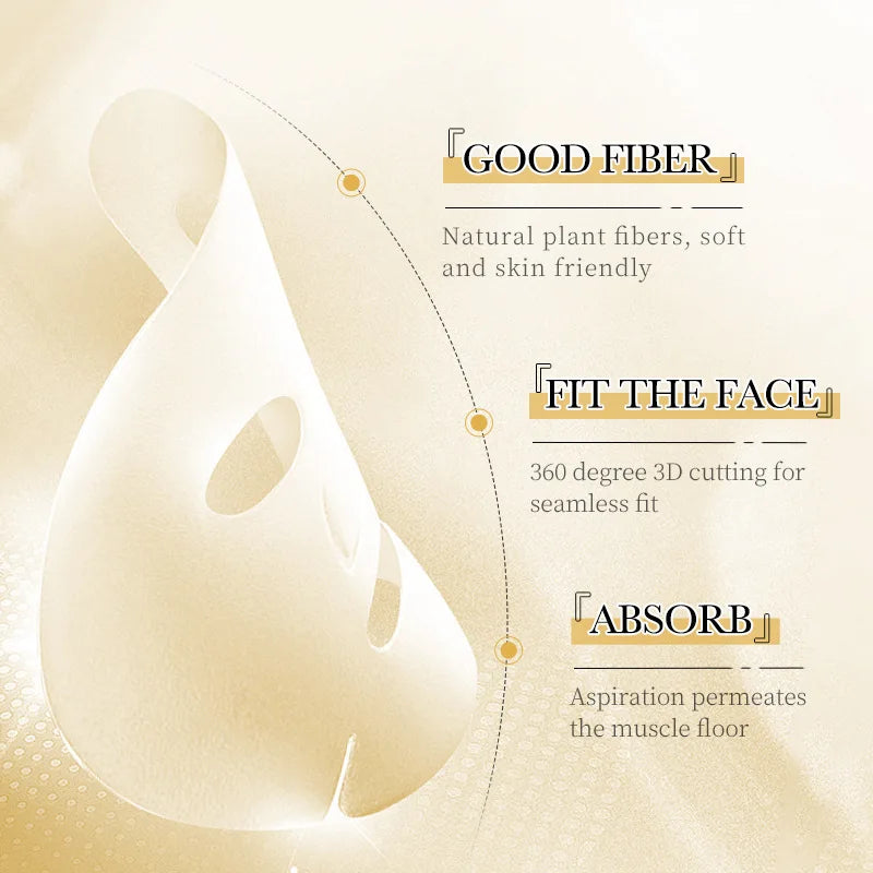 10pcs SAODER 24K Gold Facial Masks Face skincare Firming Moisturizing Nourishing Hydrating Face Mask Facial Skin Care Products