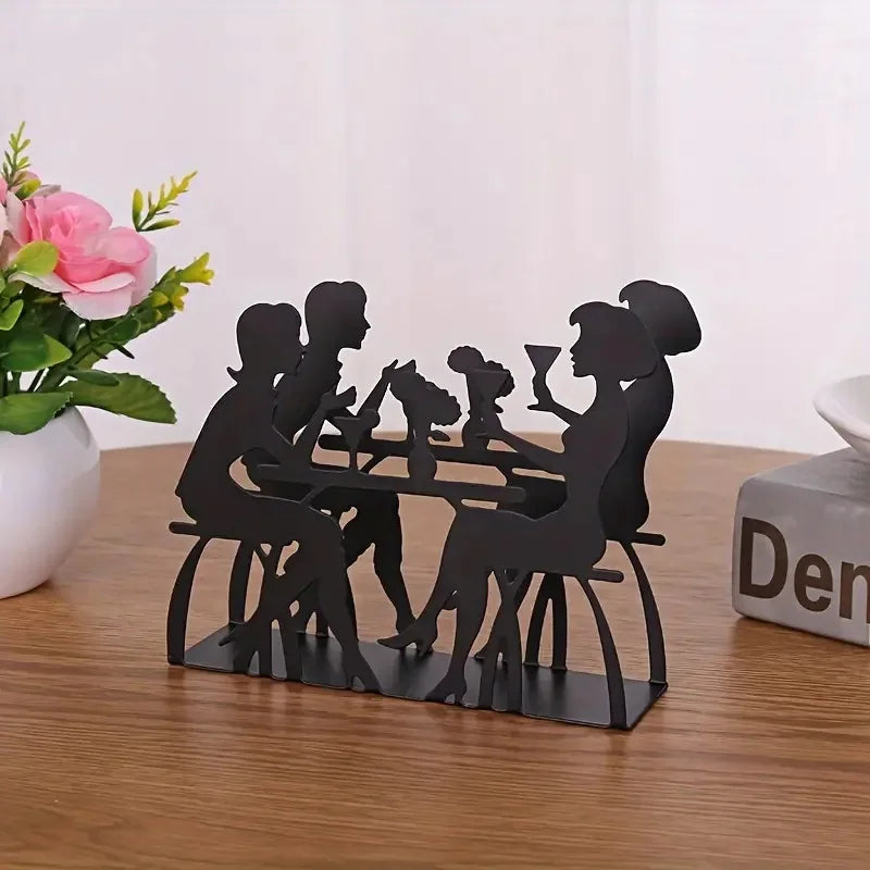 Black Paper Towel Holder Cake Tissue Storage Rack Toilet Napkin for Table Modern Home Decor