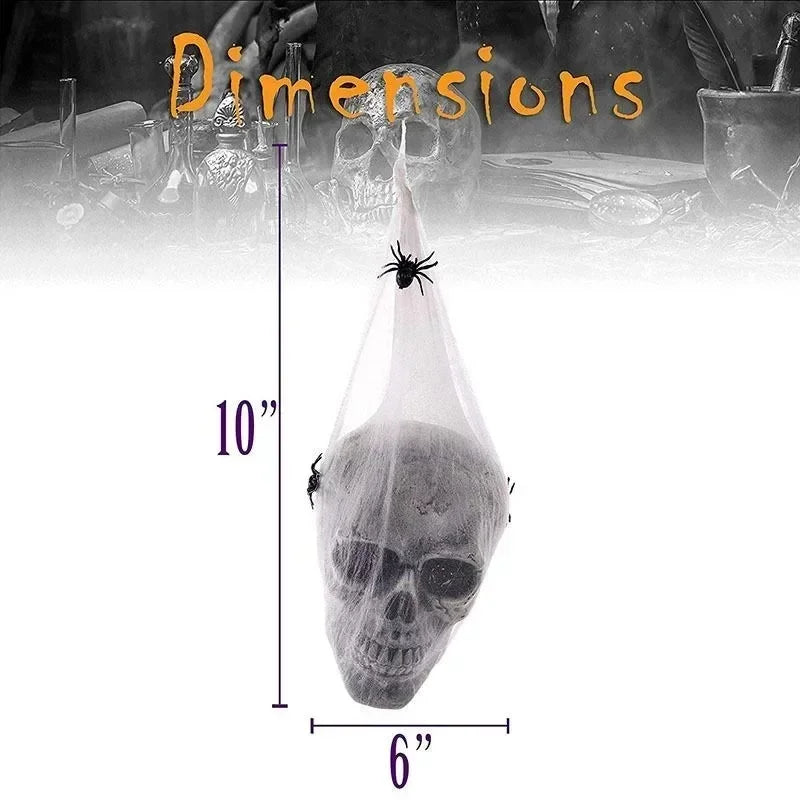 Halloween Horror Glowing Sound Control Spider Cotton Skull Prop Ghost House Secret Room Courtyard Decoration Decor