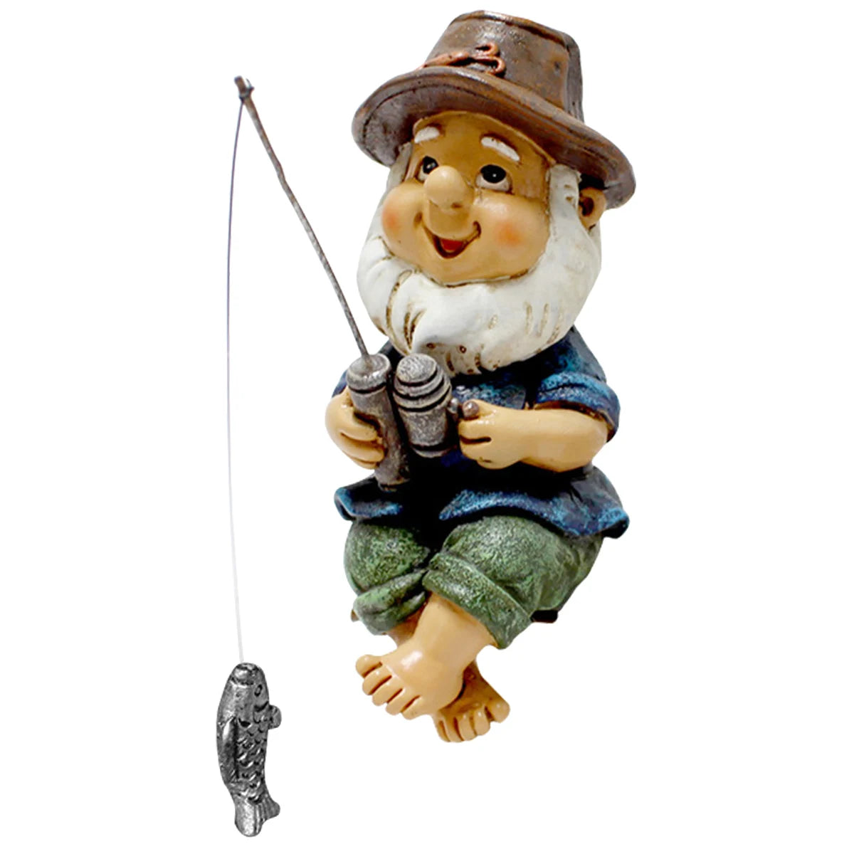 Funny Mini Garden Gnome Statue Fishing Dwarf Elf Figurines Front Porch Outdoor Ornaments Home Decor Modern Art DIY Crafts Garden