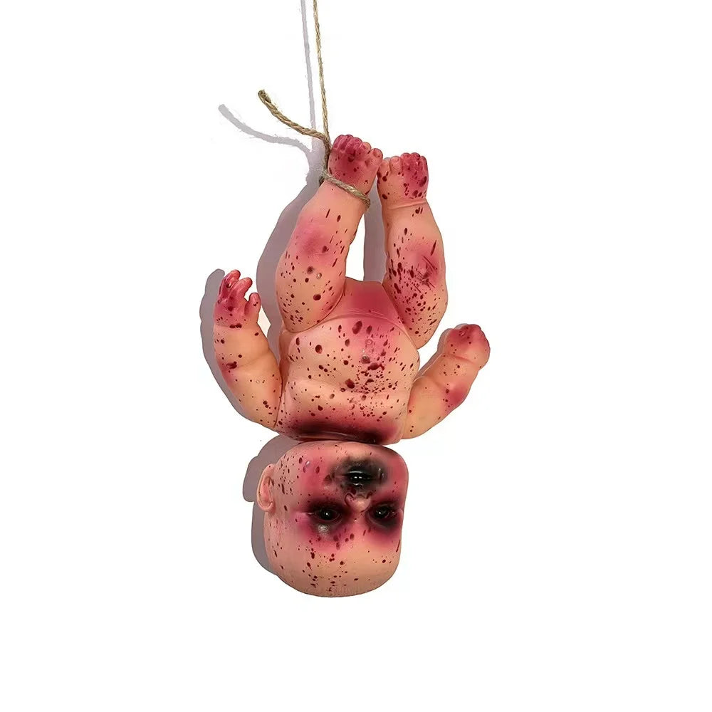 Horror Ghost Baby Hanging Doll Halloween Bar Ghost Courtyard Horror Doll Prop Ghost Festival Happy Halloween Day 2024 Decoration