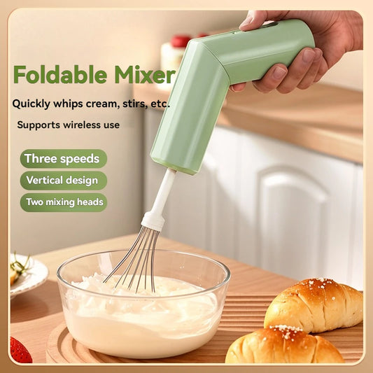 Folding Portable Electric Food Mixer USB Recharging Electric Handheld Mixer Egg Beater Household Kitchen Gadgets