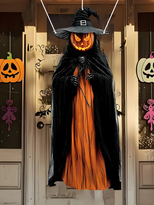 2D Halloween Horror Evil Pumpkin Man hanging Background Cloth Halloween Terror Atmosphere Indoor and Outdoor Decoration Supplies