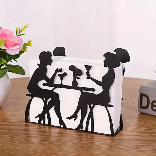 Black Paper Towel Holder Cake Tissue Storage Rack Toilet Napkin for Table Modern Home Decor