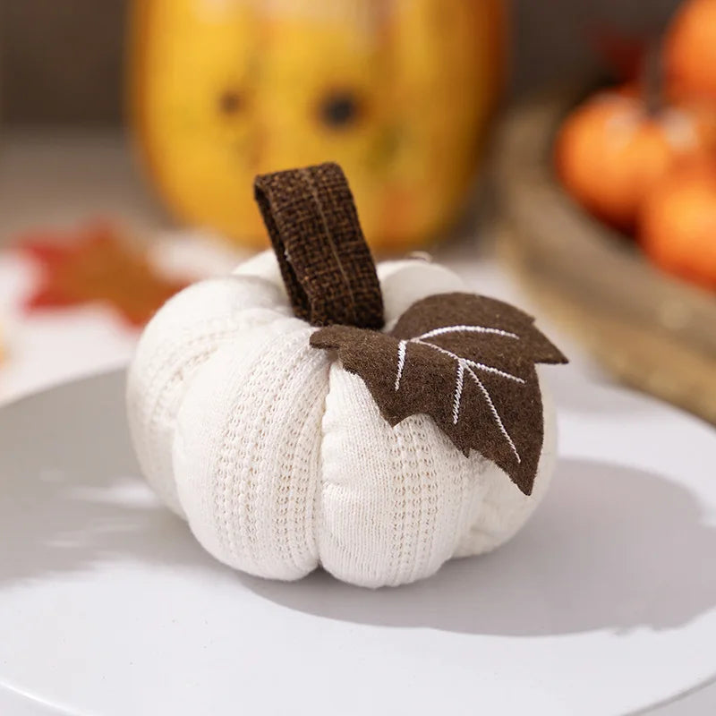 Artificial Pumpkin Halloween Decoration Mini Fake Simulated Knitted Pumpkin Autumn Harvest Party Thanksgiving Party Decor Props