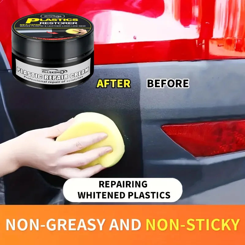 Universal Leather and Plastic Repair Polishing Wax - Automotive interior reconditioning cream for leather/plastic/rubber care