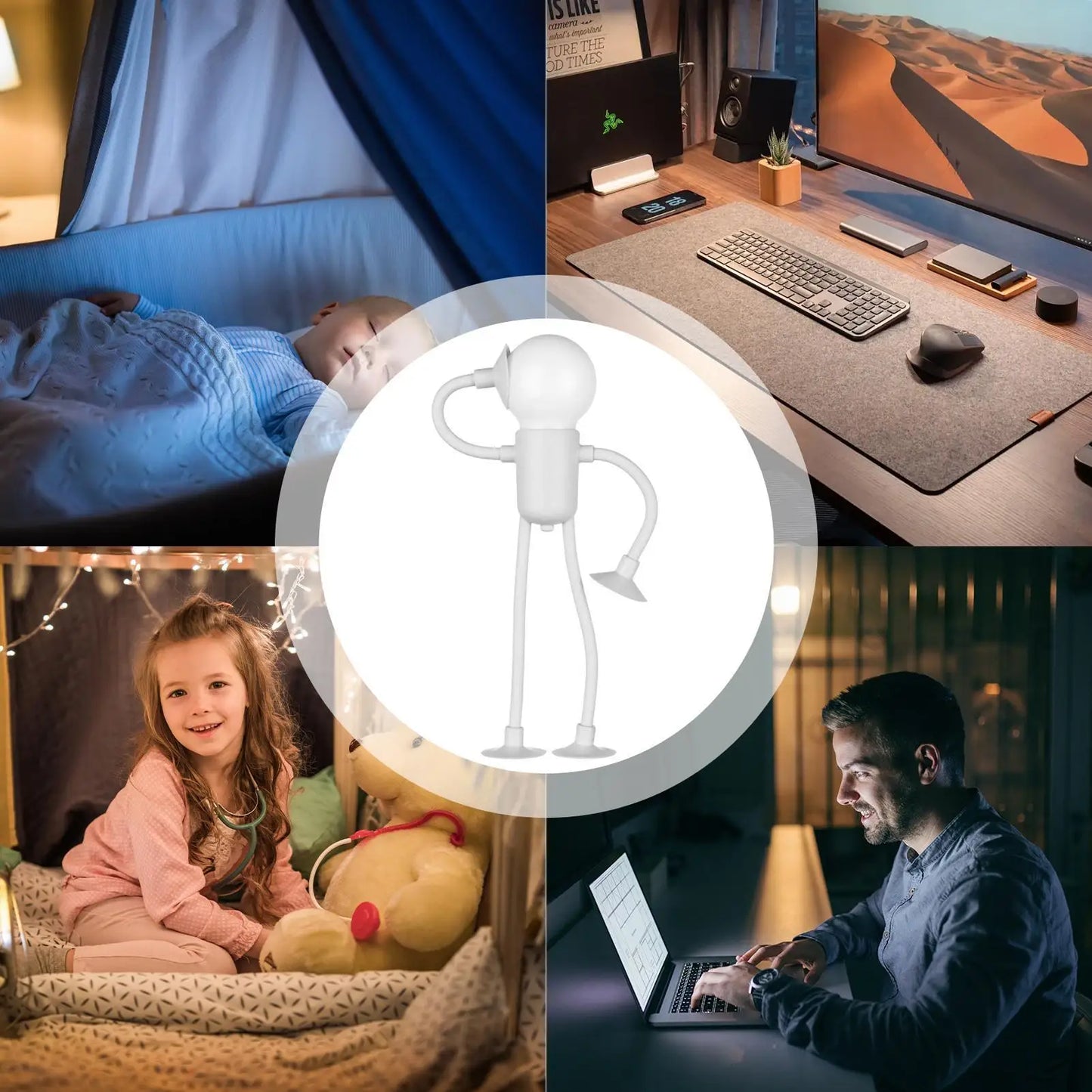 LED Night Light Fun Night Light Kids Ambient Lamp Suitable for Children Room Bedroom Decoration for Study Tabletop Living