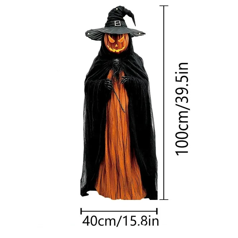 2D Halloween Horror Evil Pumpkin Man hanging Background Cloth Halloween Terror Atmosphere Indoor and Outdoor Decoration Supplies