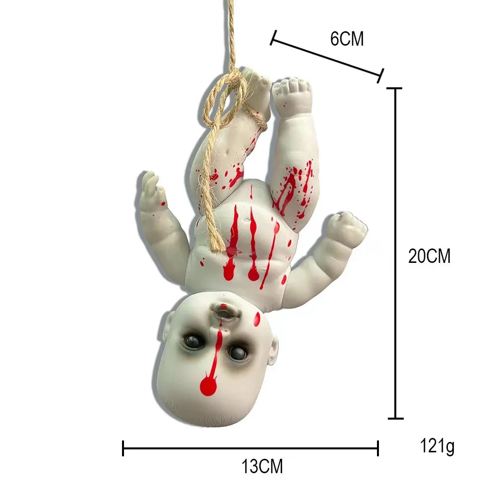 Horror Ghost Baby Hanging Doll Halloween Bar Ghost Courtyard Horror Doll Prop Ghost Festival Happy Halloween Day 2024 Decoration
