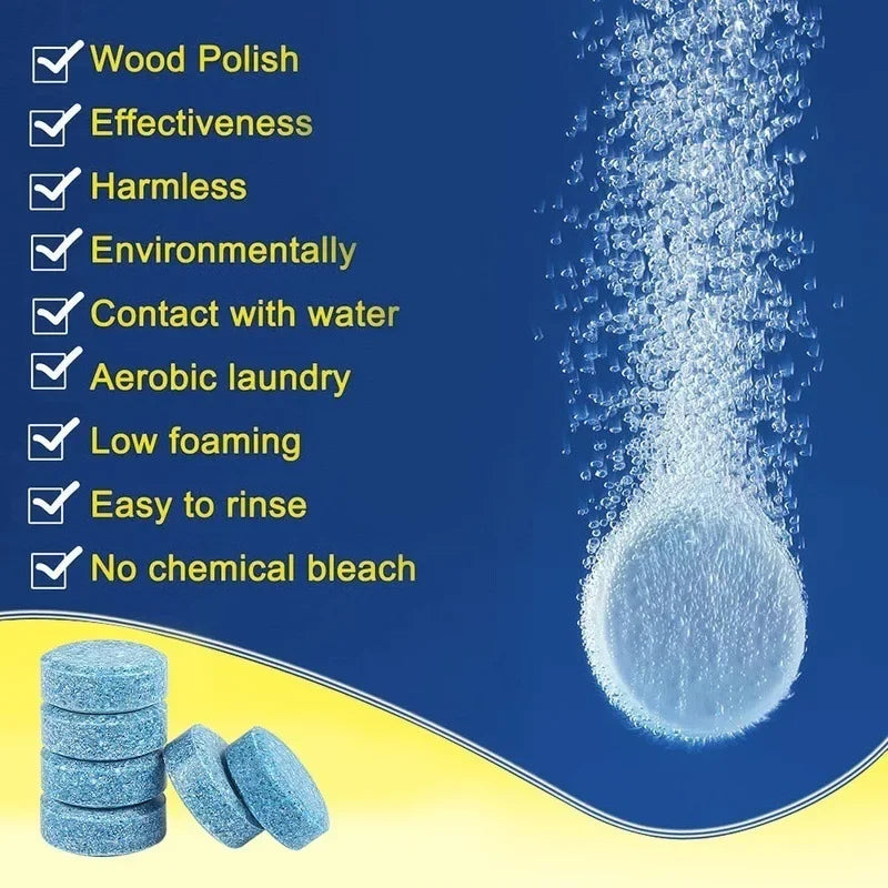 10 Pcs Glass Washer Solid Cleaner Tablet Car Solid Wiper Window Cleaning Windshield Glass Washer Effervescent Tablets