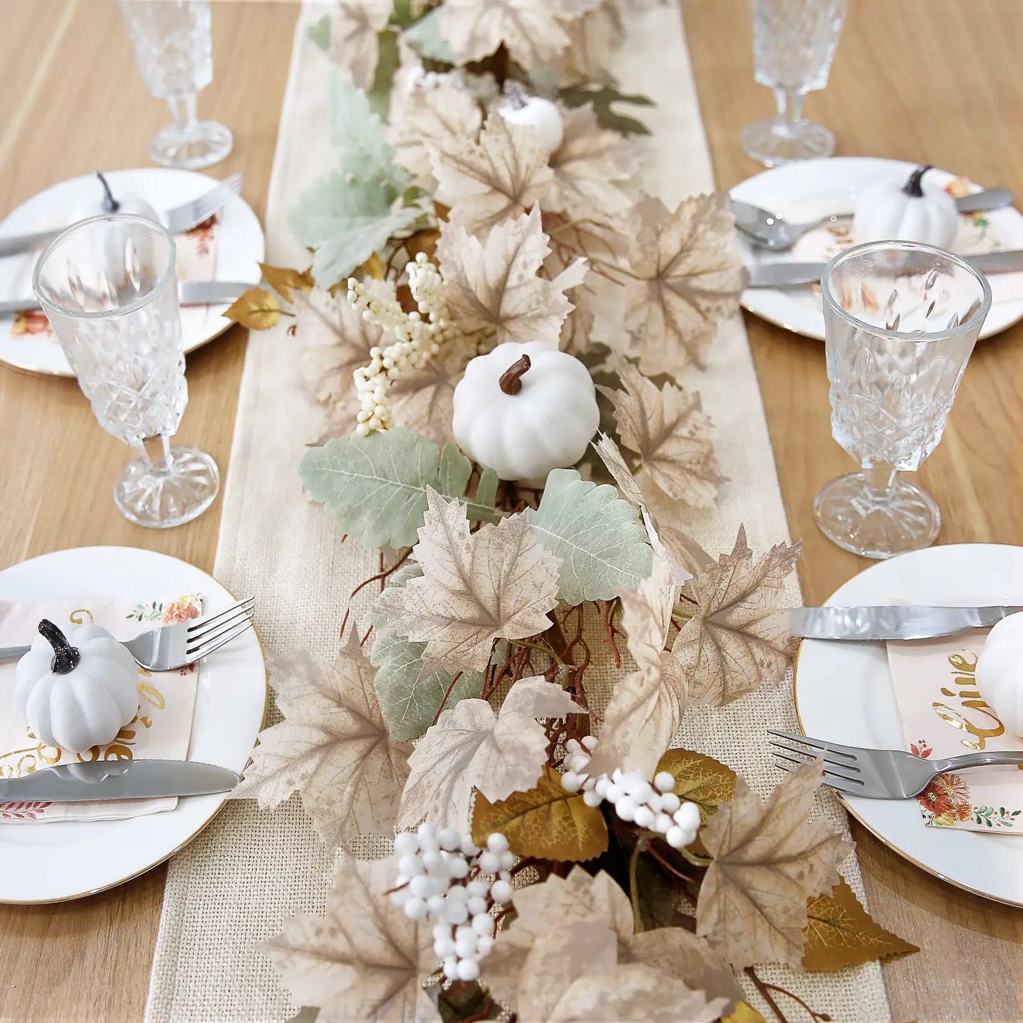 Fall Decoration - 1.75m Maple Leaf Pumpkin Berry garland - Thanksgiving Halloween Harvest decoration for home outdoor porch