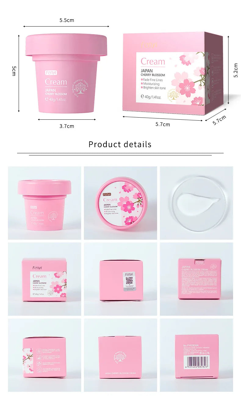 Japan Sakura Face Cream Whitening Anti Aging Shrink Pores Cosmetics Moisturizing Cherry Blossom Essence Facial Lotion Emulsions