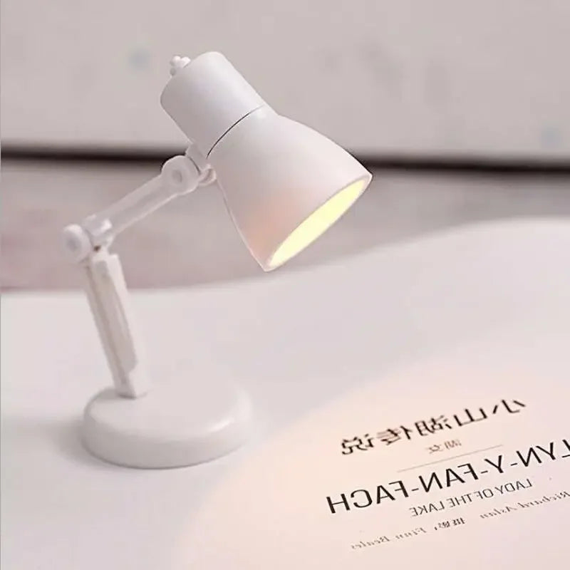LED Mini Desk Lamp Foldable Magnetic Night Light Bedroom Study Reading Book Lamps With Clip Eye Protection Bedside Lights
