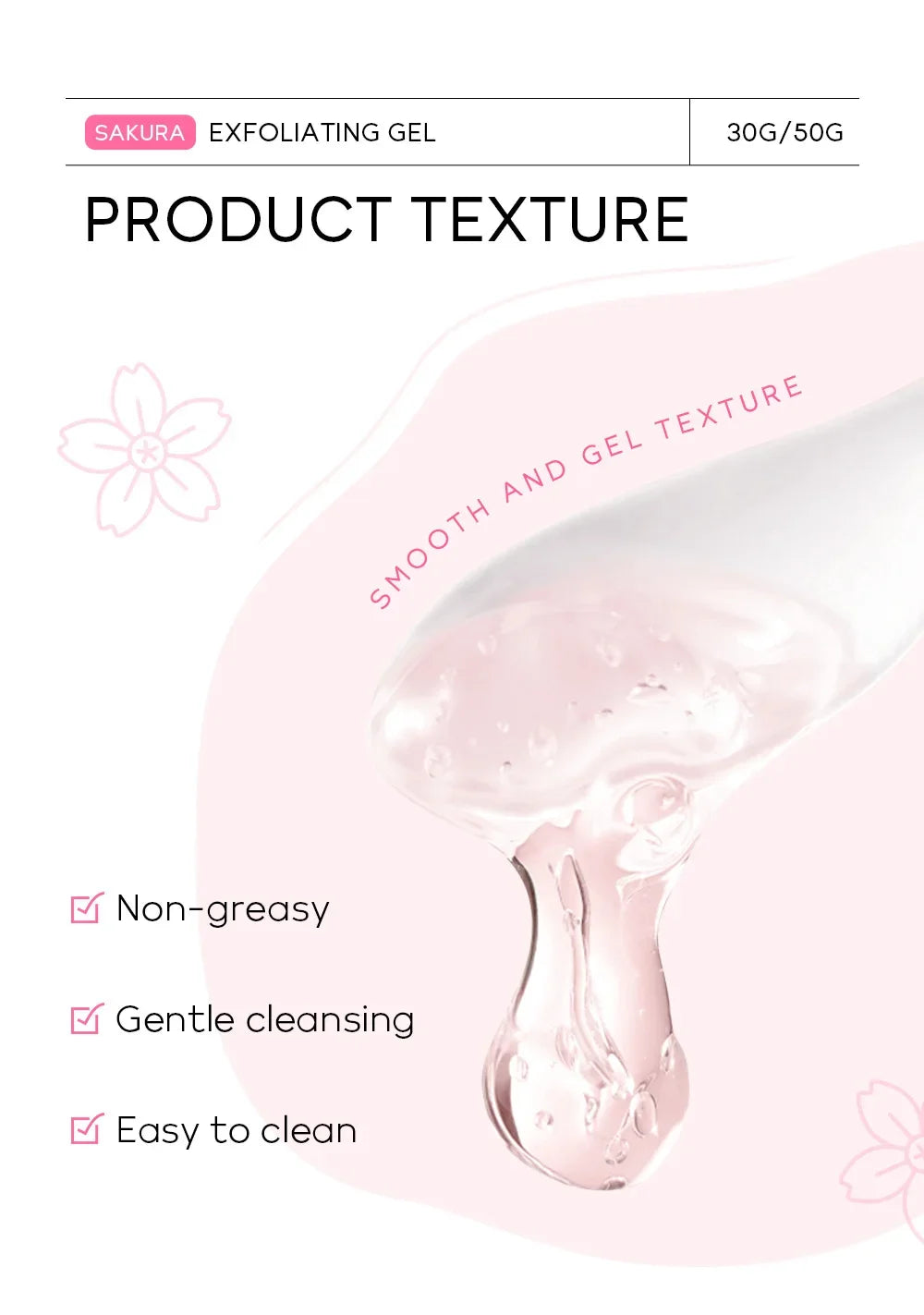 Sakura Exfoliating Peeling Gel Facial Scrub Moisturizing  Nourishing Repair Scrubs Face Cream Beauty Skin Care