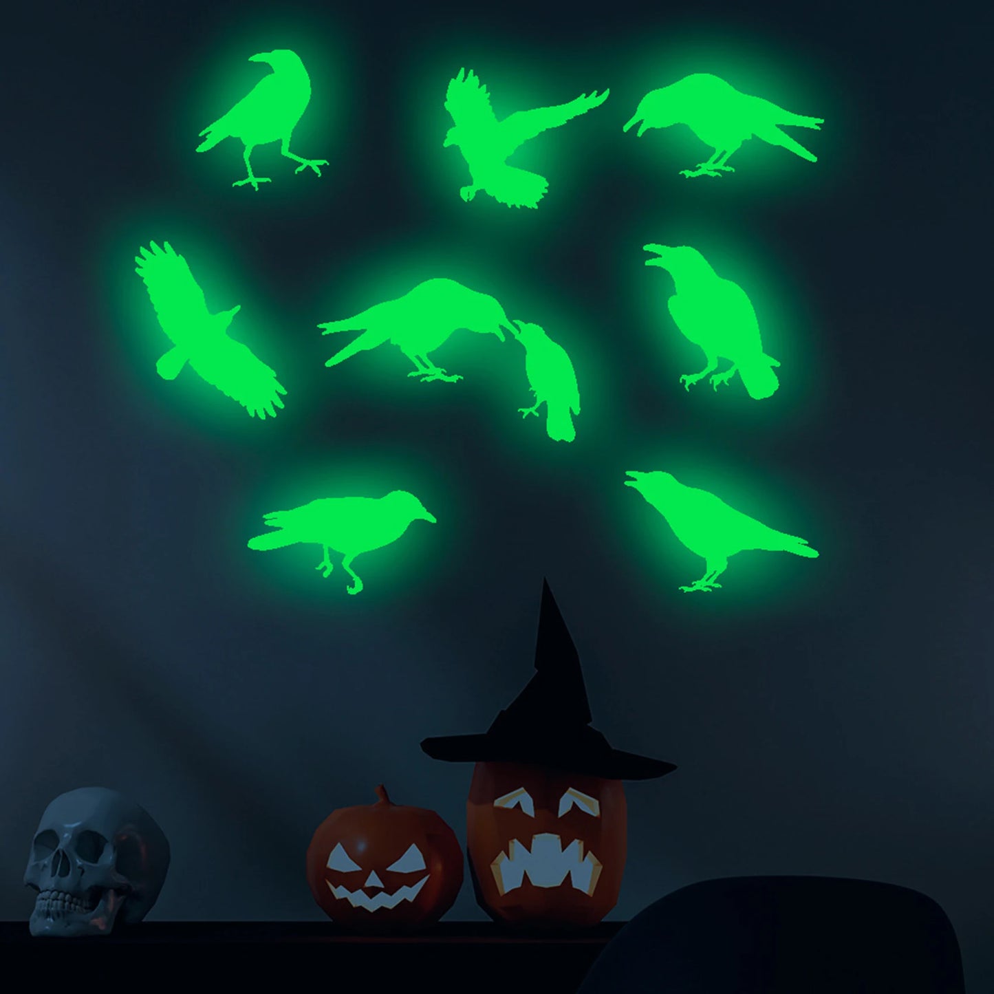 36/pcs  Halloween Luminous Wall Decals Glowing in The Dark Eyes Window Sticker for Halloween Decoration for Home Party Supplies