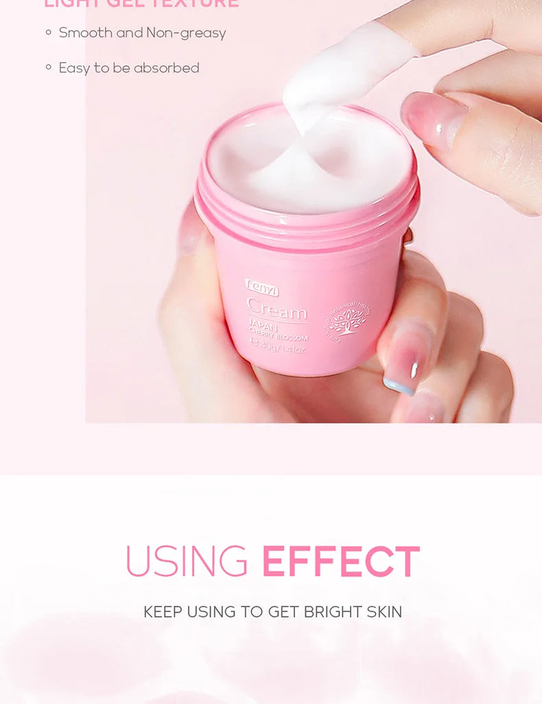 Japan Sakura Face Cream Whitening Anti Aging Shrink Pores Cosmetics Moisturizing Cherry Blossom Essence Facial Lotion Emulsions