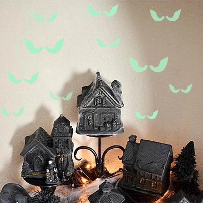 36/pcs  Halloween Luminous Wall Decals Glowing in The Dark Eyes Window Sticker for Halloween Decoration for Home Party Supplies