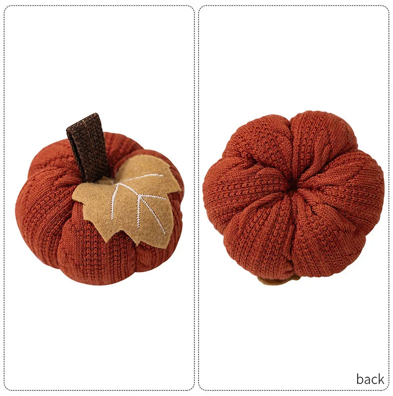 Artificial Pumpkin Halloween Decoration Mini Fake Simulated Knitted Pumpkin Autumn Harvest Party Thanksgiving Party Decor Props