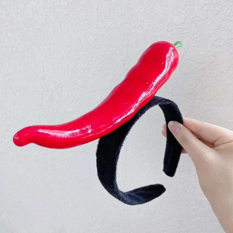 Funny Simulated Fruit Vegetable Hair Hoop Bread Carrot Banana Hairband Pepper Headband Birthday Cosplay Halloween Headwear