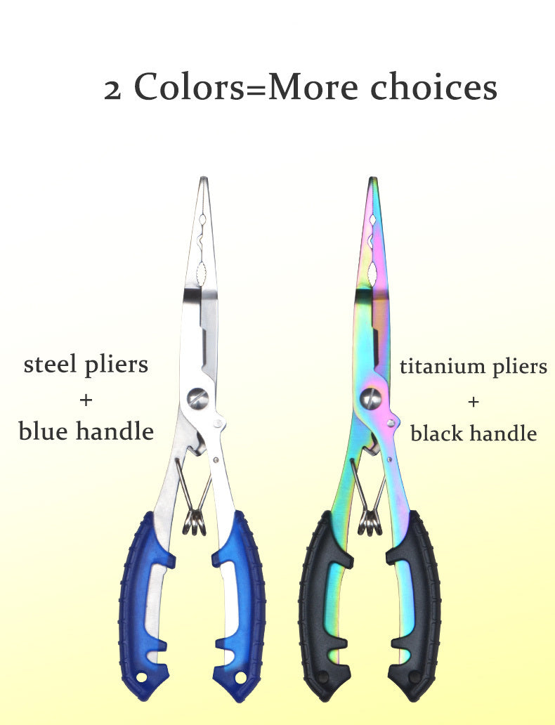 Saltwater Resistant Fishing Pliers with Split Ring Hook Removers, Lanyard & Sheath - Essential Fishing Gear Accessories for Easy Tackle Management - Stainless Steel - For Anglers - Ideal for Saltwater & Freshwater Fishing - G