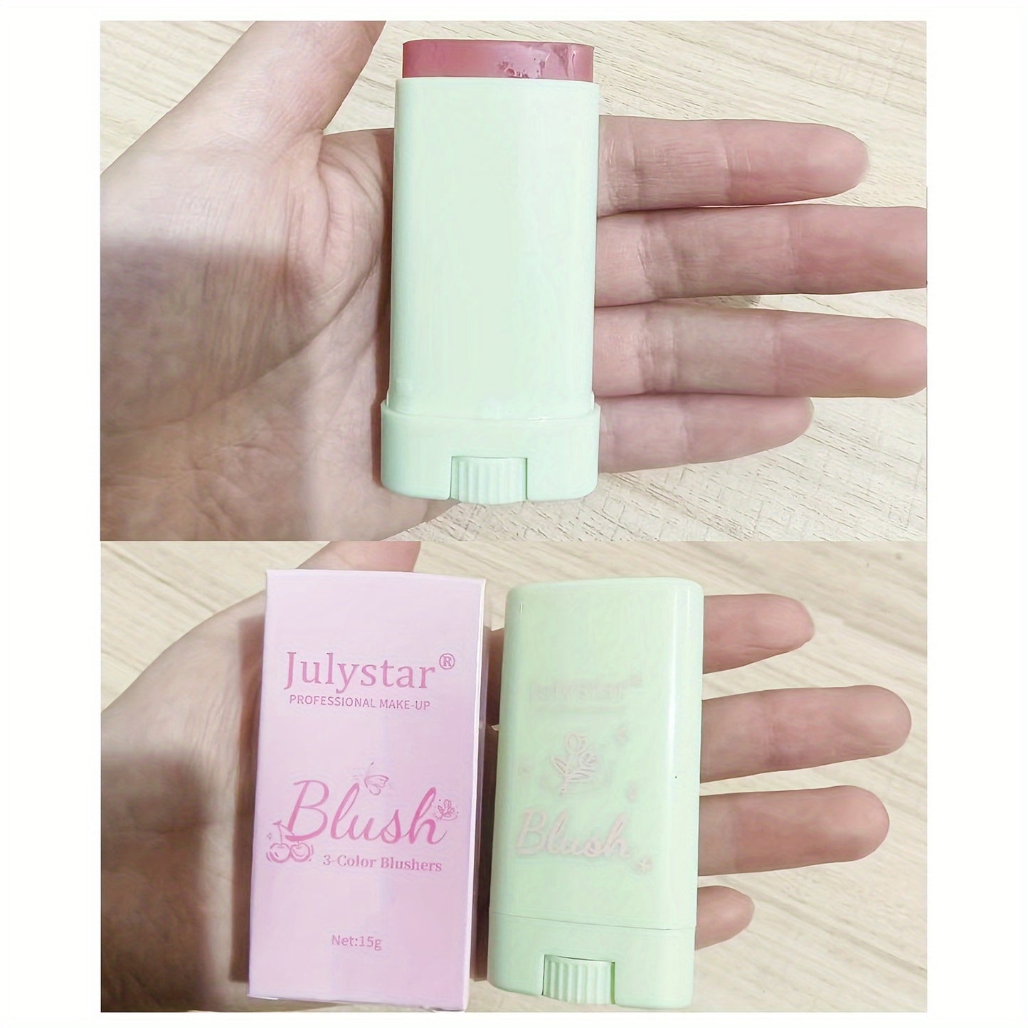 15g Multi-Tasking Rouge Blush Cream Stick - Natural Matte Finish, Expanding Color, Highlighting, Contouring, Solid Blush for Face and Lips - Long-Lasting, Easy to Apply, Buildable Coverage, Cruelty-Free, Travel-Friendly