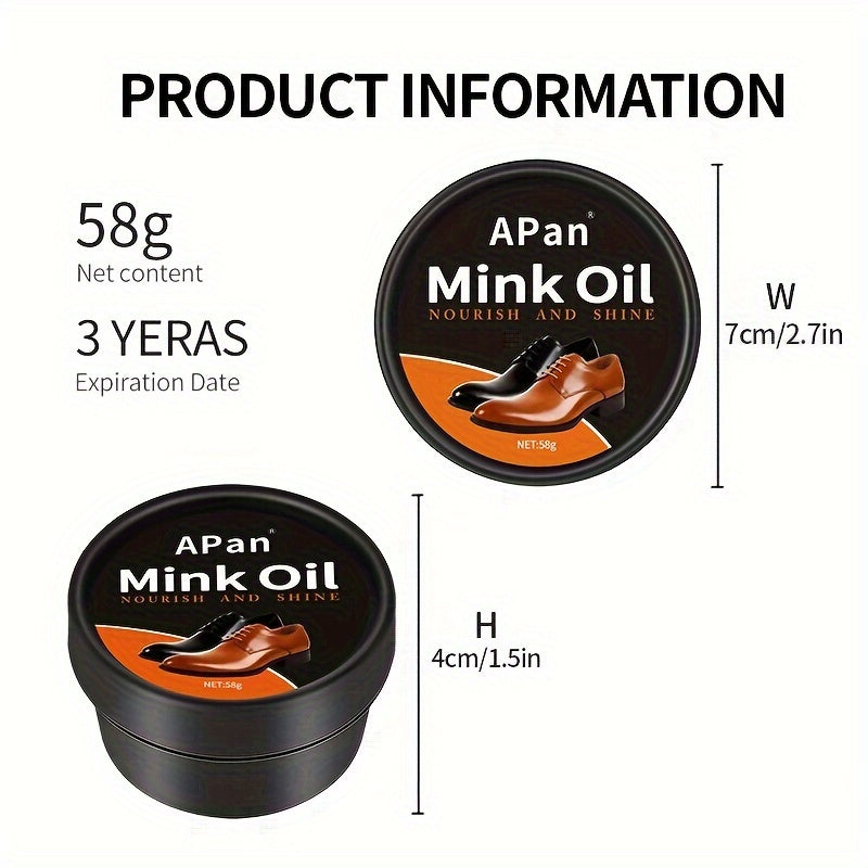 58g Leather Balm shoe polish cream Leather Repair Cream Shoe Care boot wax Waterproof Mink Oil for leather