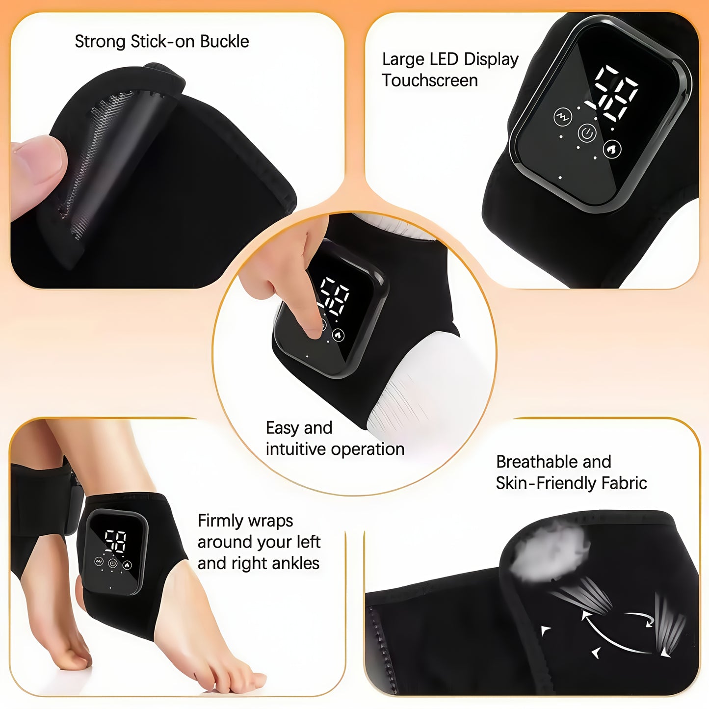 Electric Heated Foot And Joint Massager with Warming And Hot Compress Features, Adjustable in Three Temperature Settings, Providing Comfortable Vibrations for Home Use, Especially for The Knees.