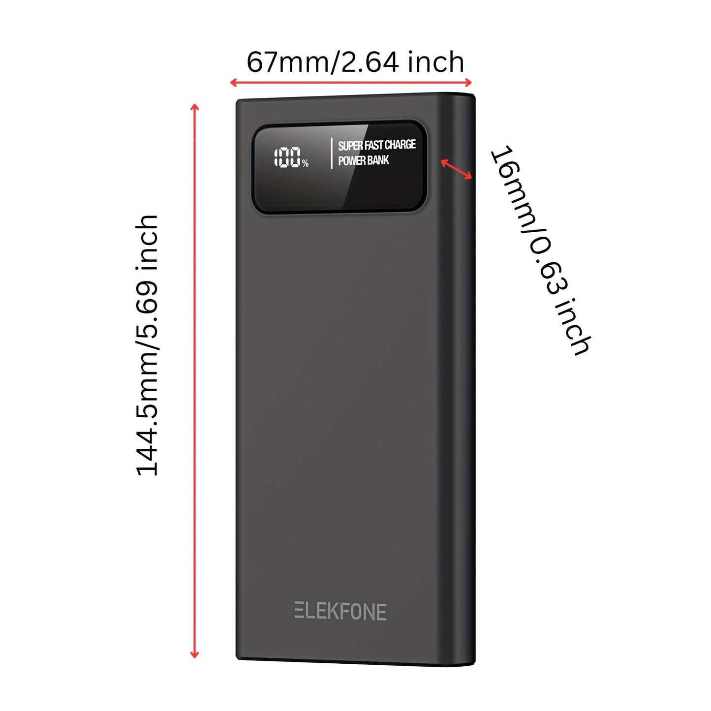 10000mAh 22.5W Fast Charging Power Bank, Ultra-Thin and Lightweight, PD 3.0 USB-C Input/Output, Compatible with Mobile Phones and Tablets