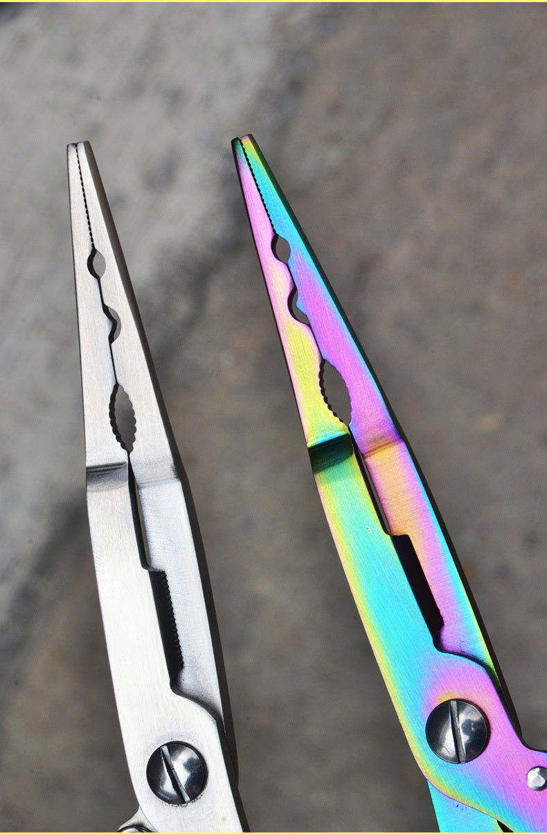 Saltwater Resistant Fishing Pliers with Split Ring Hook Removers, Lanyard & Sheath - Essential Fishing Gear Accessories for Easy Tackle Management - Stainless Steel - For Anglers - Ideal for Saltwater & Freshwater Fishing - G