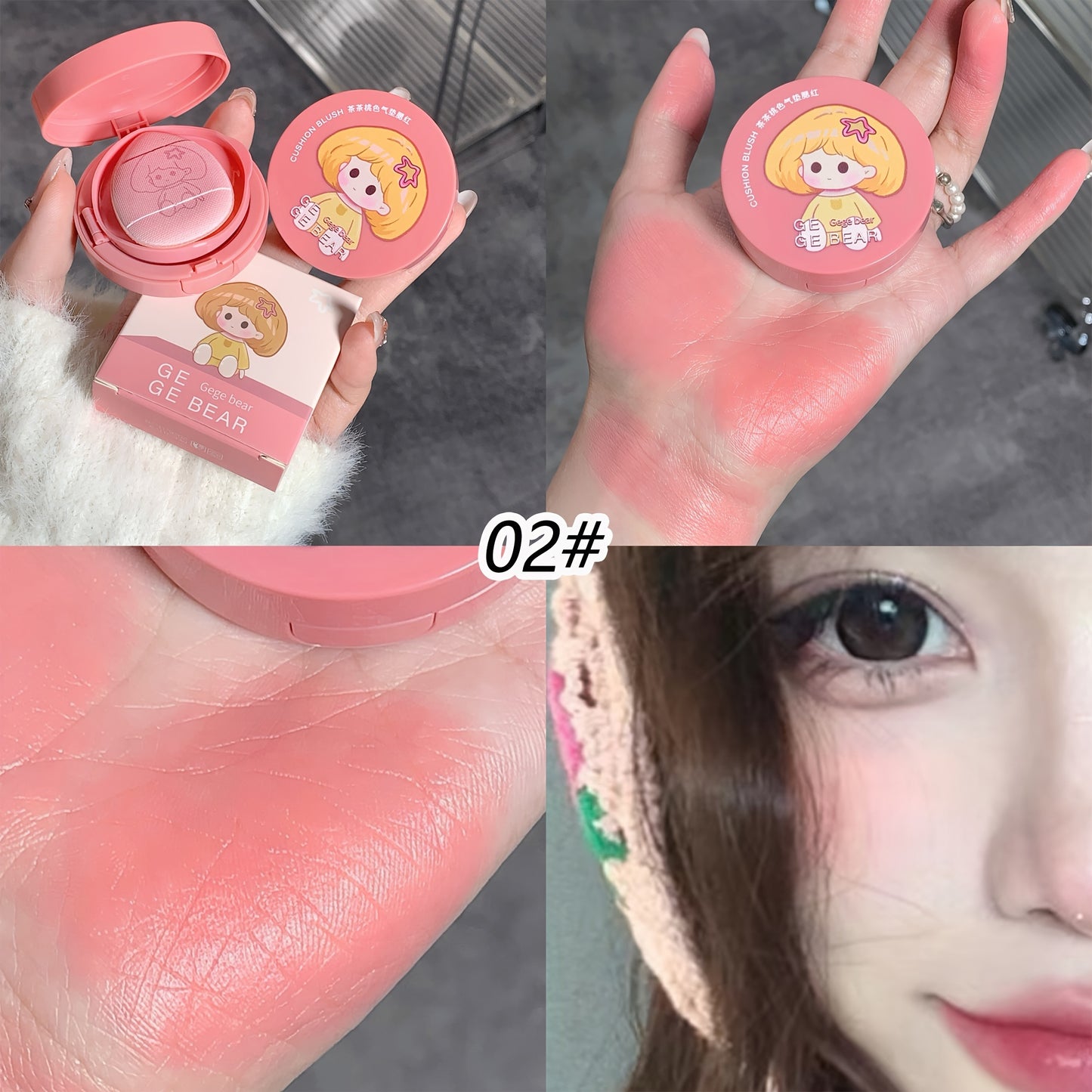 Peachy Keen Blush Cream - Air Cushion Blush for Natural Nude Makeup Look, Matte Monochrome Contour Rouge, Brightening Skin Tone, Lightweight, Buildable, Long-Lasting, Paraben-Free - Enhance Your Temperament with a Healthy Glo