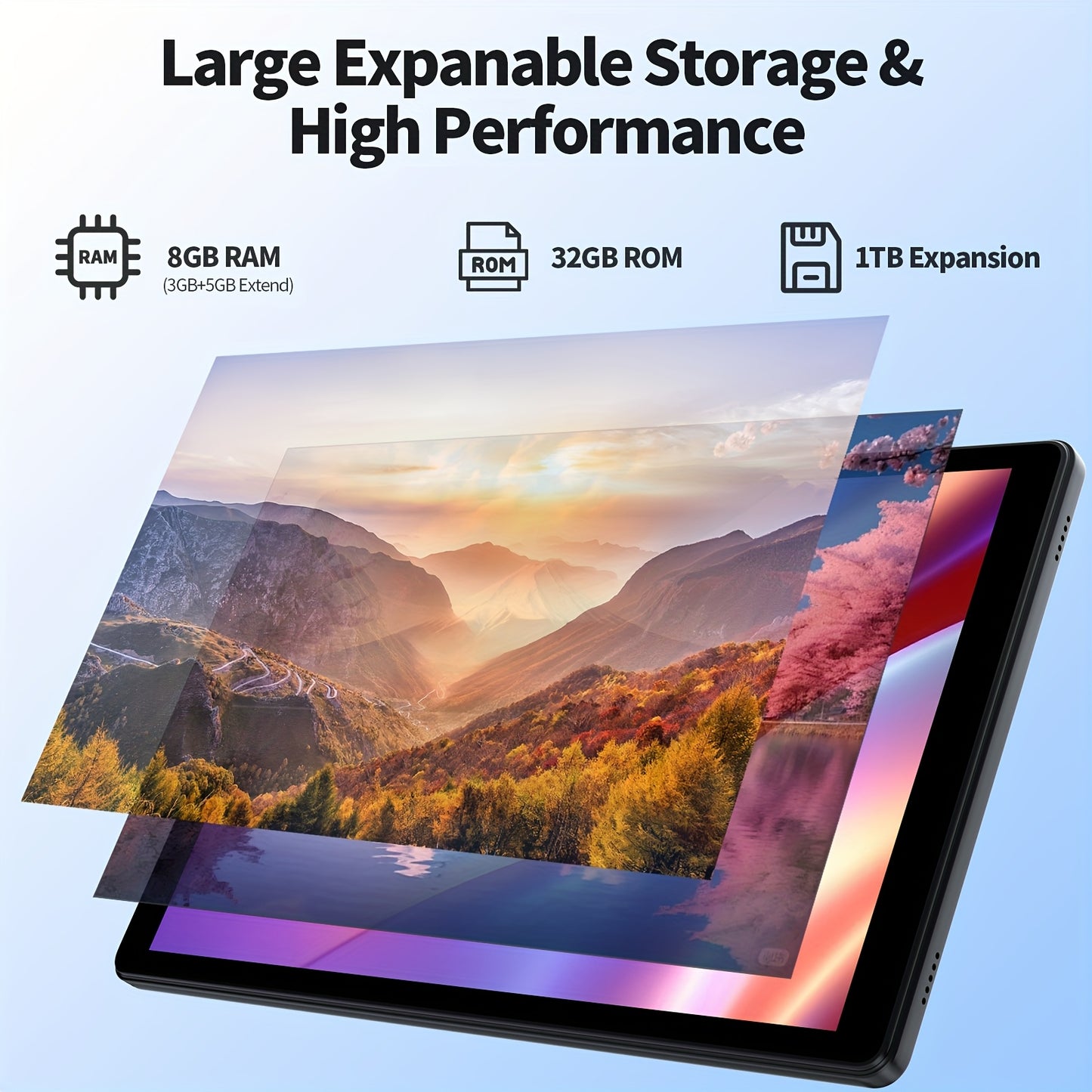 PRITOM Android 15 Tablet, 10.1-Inch, 8GB RAM (3GB + 5GB Expandable), 32GB Storage, 2-In-1 Tablet, Optional Keyboard, Mouse, Protective Case And Stylus, 6000Mah Battery, Supports 1TB Expandable Storage, Penta-Core Processor, C