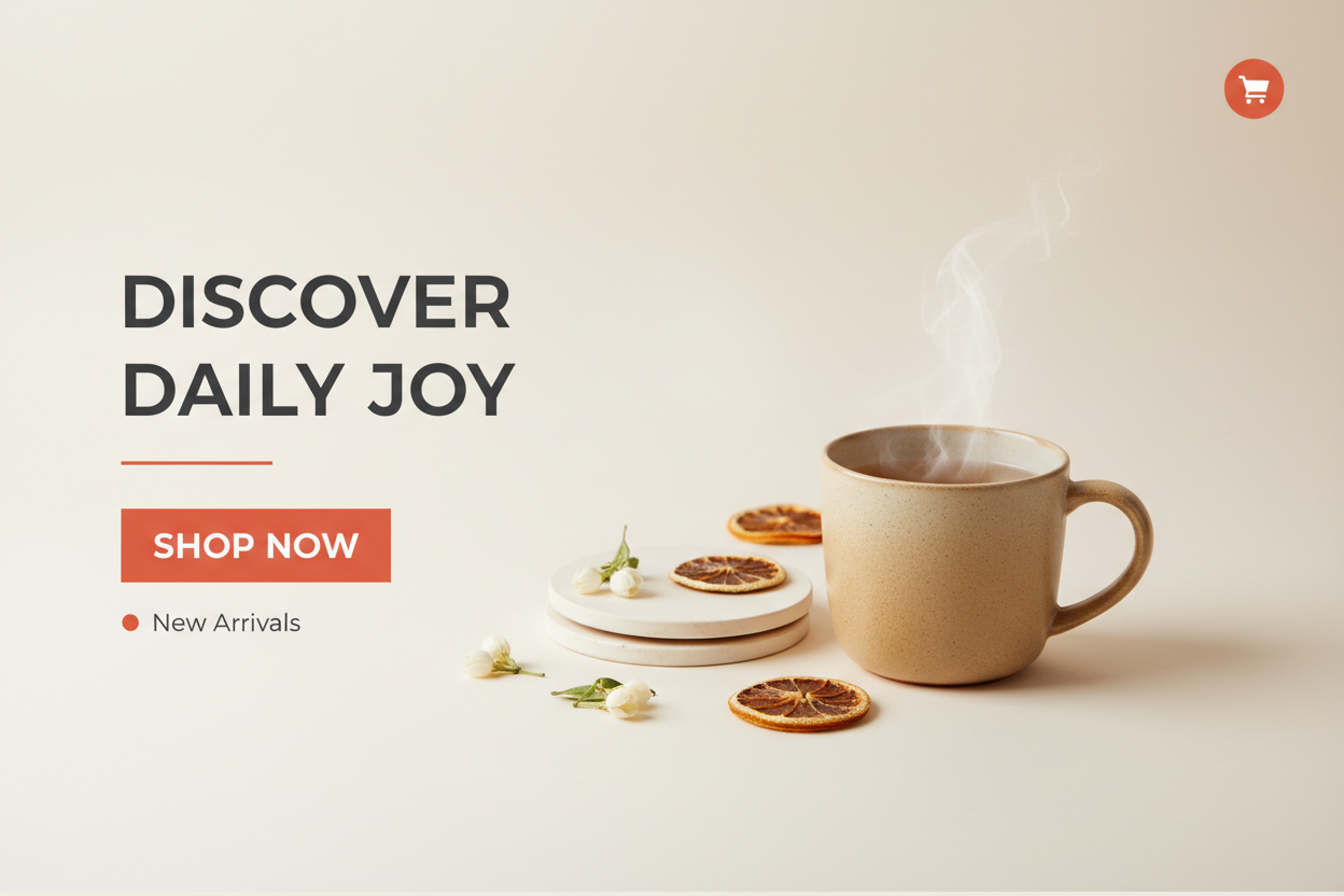 Neutral Base with Bright Accent Banner